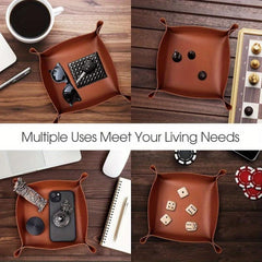 Leather Rolling Tray & Smell Proof Bags Set