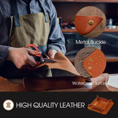Leather Rolling Tray & Smell Proof Bags Set