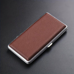Leather Metal Cigarette Case Holds 14 Cigarettes Extra Long