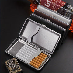 Leather Metal Cigarette Case Holds 14 Cigarettes Extra Long
