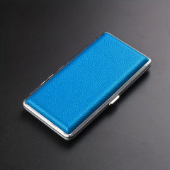 Leather Metal Cigarette Case Holds 14 Cigarettes Extra Long