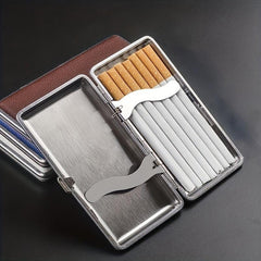 Leather Metal Cigarette Case Holds 14 Cigarettes Extra Long