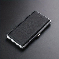 Leather Metal Cigarette Case Holds 14 Cigarettes Extra Long