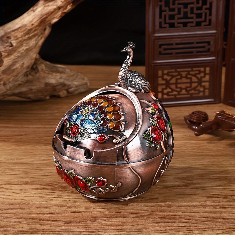 Creative Metal Ashtray With Lid Anti fall Design