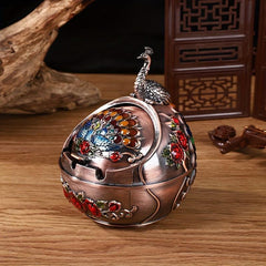 Creative Metal Ashtray With Lid Anti fall Design