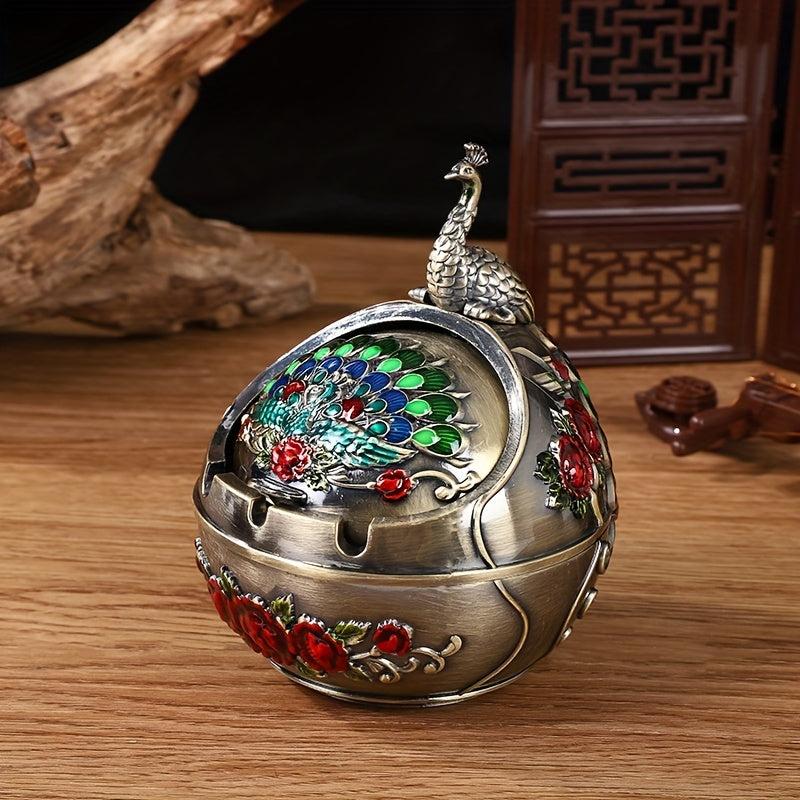 Creative Metal Ashtray With Lid Anti fall Design