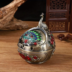 Creative Metal Ashtray With Lid Anti fall Design