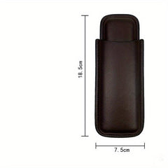 1pc Travel Brown Leather Cigar Case Humidor Box