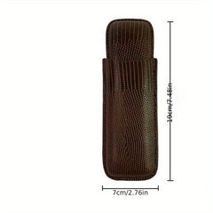 1pc Travel Brown Leather Cigar Case Humidor Box