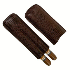 1pc Travel Brown Leather Cigar Case Humidor Box