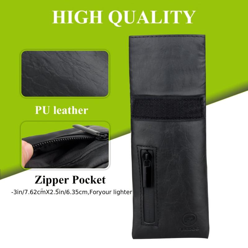 Smell Proof Bag Carbon Lined PU Leather Herb Odor Proof Stash Bag