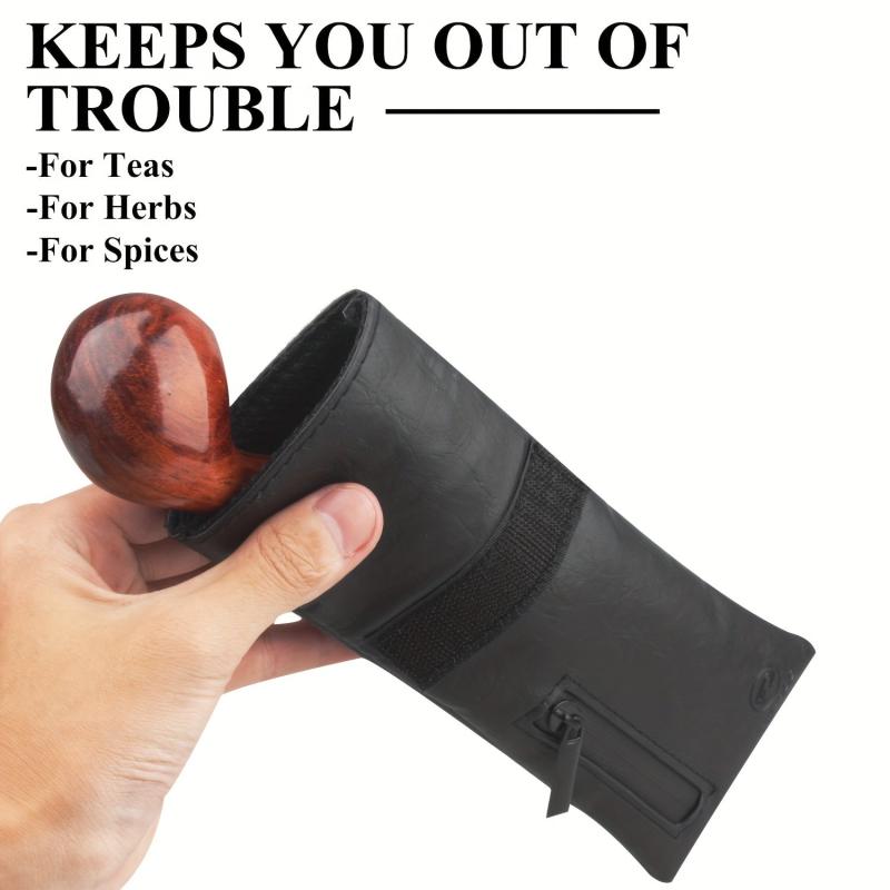 Smell Proof Bag Carbon Lined PU Leather Herb Odor Proof Stash Bag