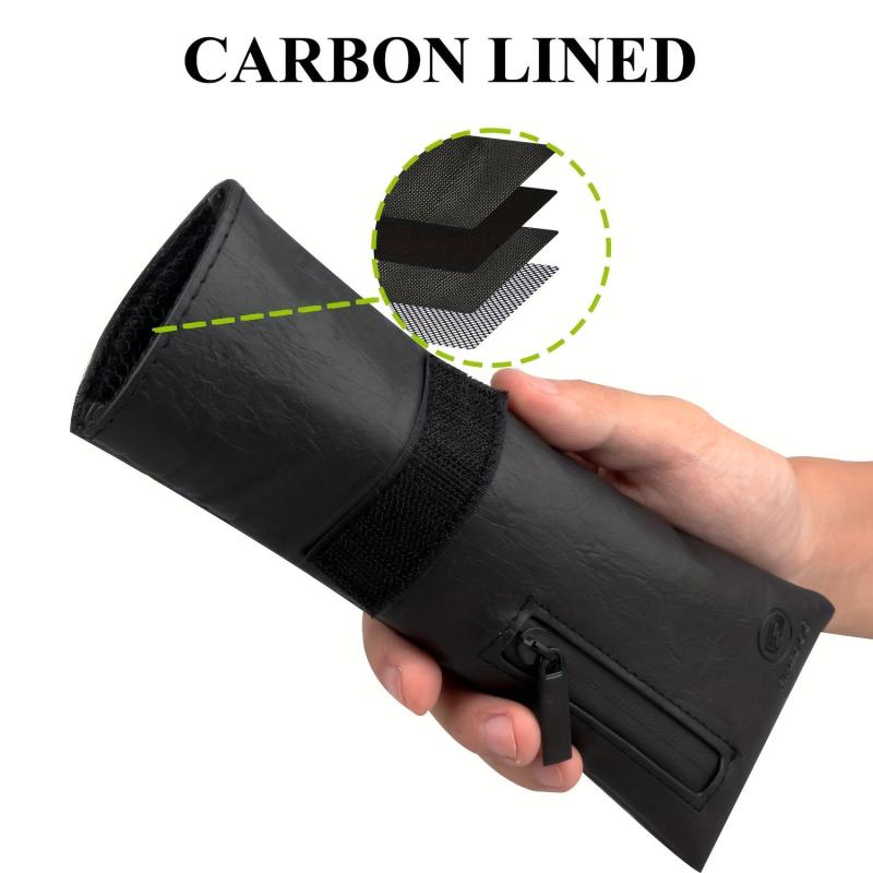 Smell Proof Bag Carbon Lined PU Leather Herb Odor Proof Stash Bag