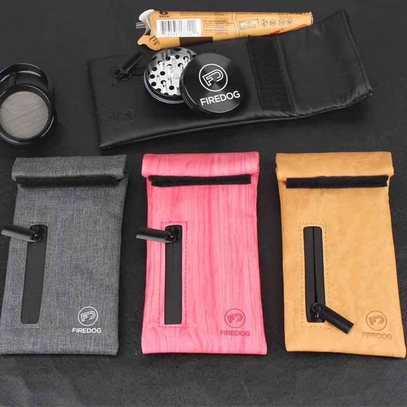Smell Proof Bag Carbon Lined PU Leather Herb Odor Proof Stash Bag
