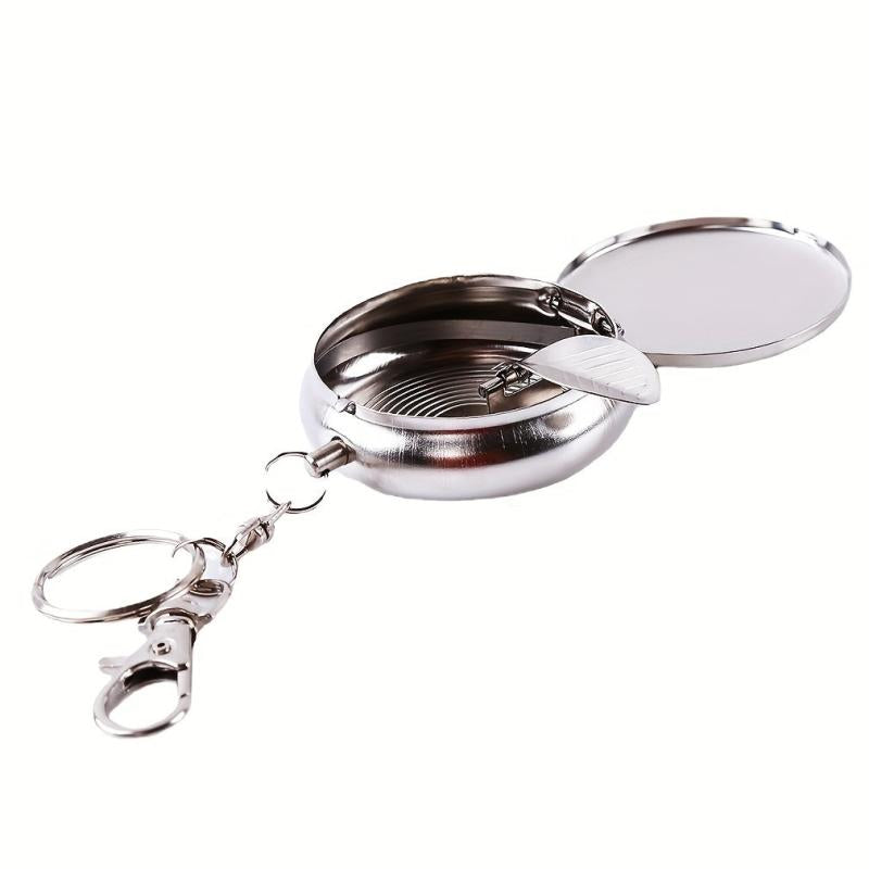 Portable Stainless Steel Ashtray Keychain Mini Version