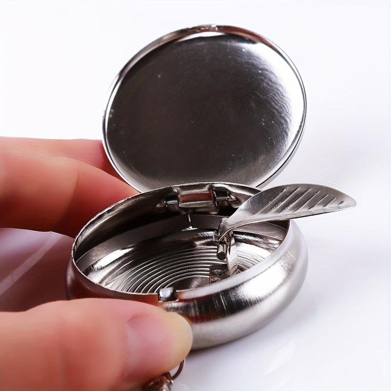 Portable Stainless Steel Ashtray Keychain Mini Version