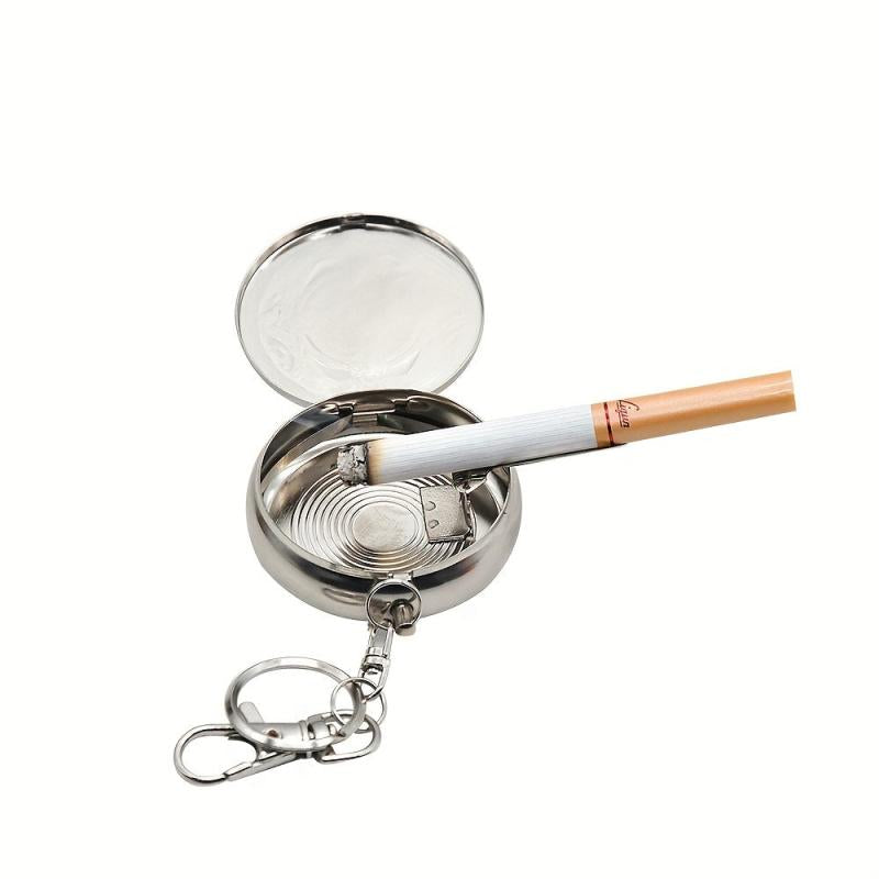 Portable Stainless Steel Ashtray Keychain Mini Version