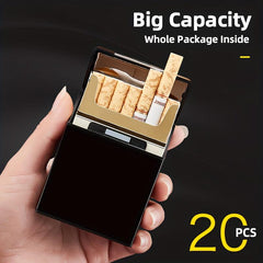 Aluminum Magnetic Cigarette Case 20 Capacity Waterproof Anti-fall