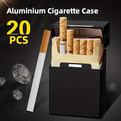 Aluminum Magnetic Cigarette Case 20 Capacity Waterproof Anti-fall