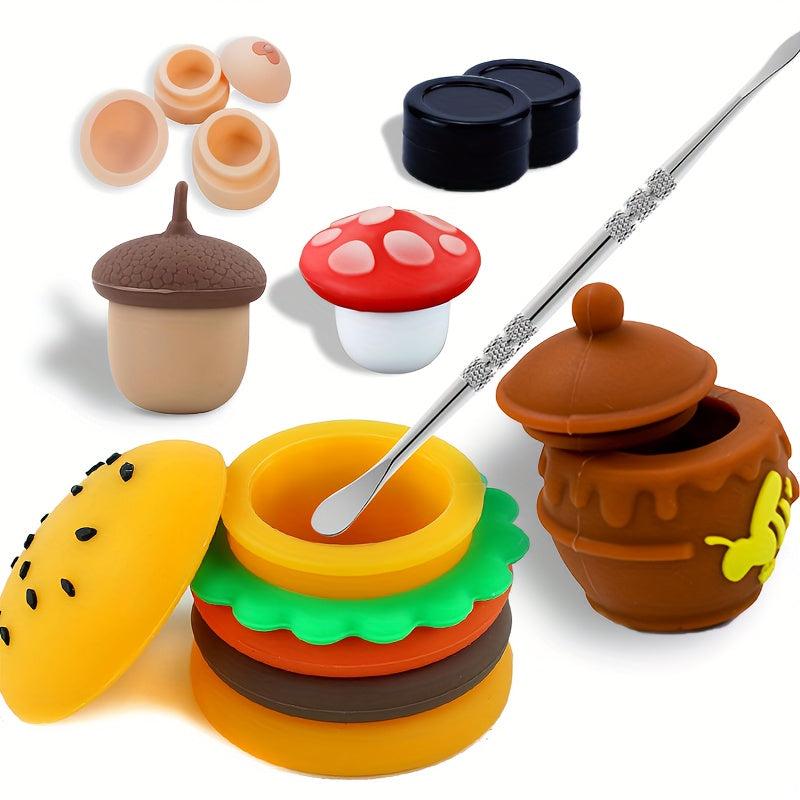 2pcs Portable Mini Container Set With Tube Spoon