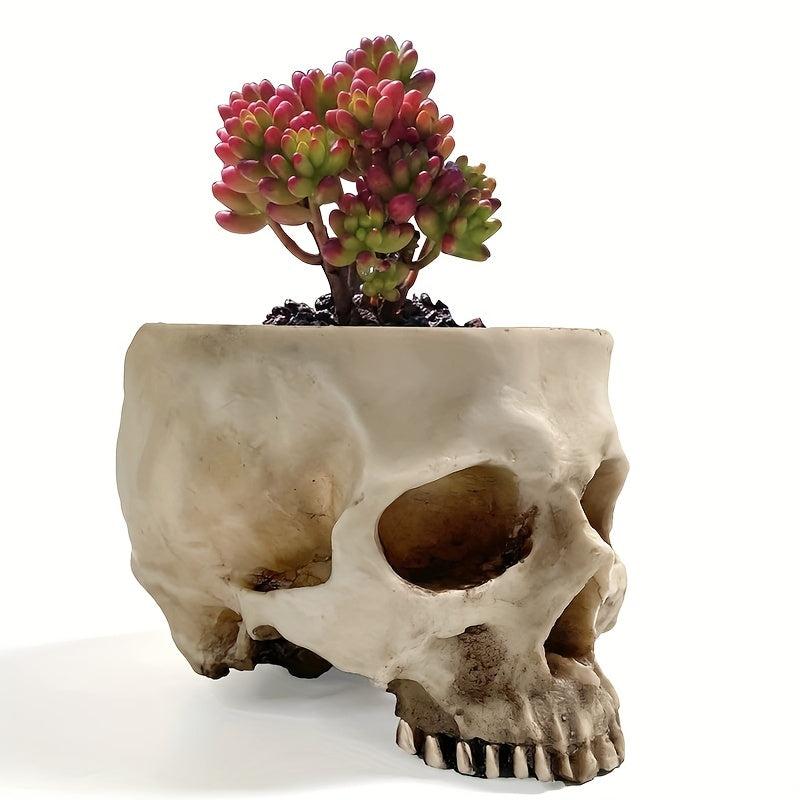 Skull Planter Pot for Indoor Plants Halloween Decor