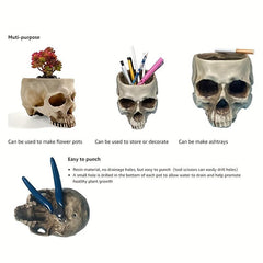 Skull Planter Pot for Indoor Plants Halloween Decor