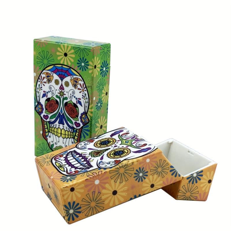 Skull Printed Acrylic Storage Case, Holds 20pcs, Anti-pressure, Waterproof