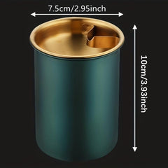 Stainless Steel Windproof Ashtray Retro Style Smoking Accessaries