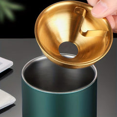 Stainless Steel Windproof Ashtray Retro Style Smoking Accessaries