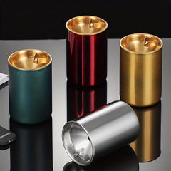 Stainless Steel Windproof Ashtray Retro Style Smoking Accessaries