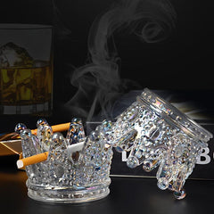 Crown Glass Ashtray for Home Hotel Bar Office Gift Men Women Christmas Halloween