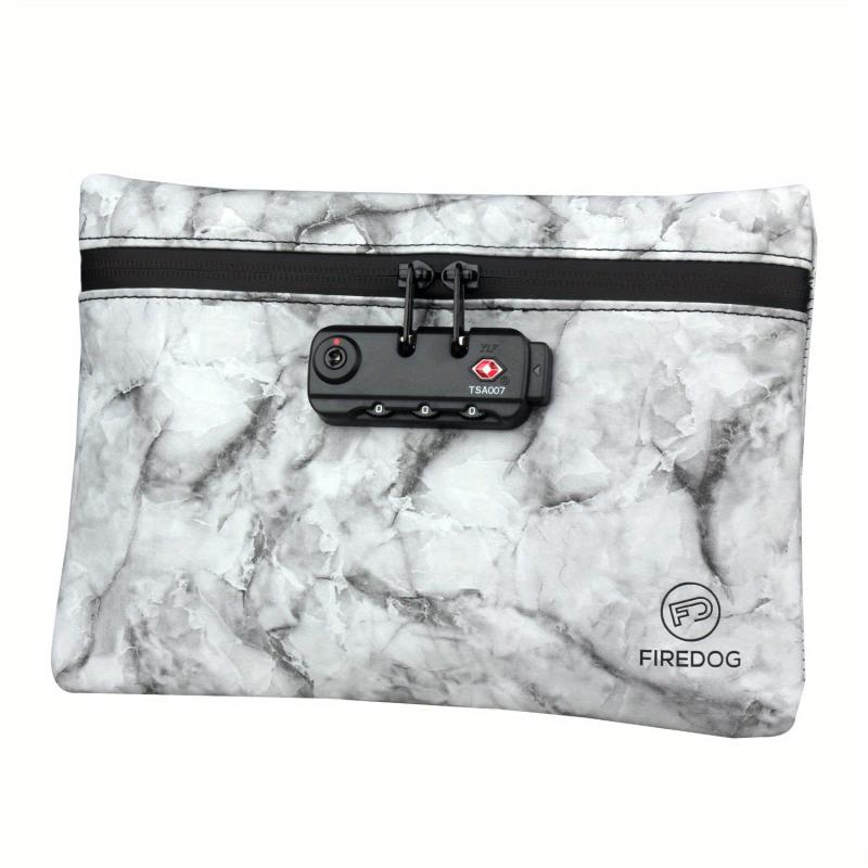 Smell Proof Leather Tobacco Pouch Lock Carbon Lined Container Bag