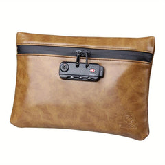 Smell Proof Leather Tobacco Pouch Lock Carbon Lined Container Bag