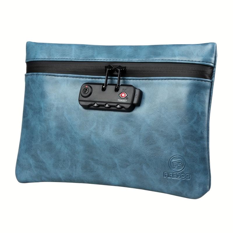 Smell Proof Leather Tobacco Pouch Lock Carbon Lined Container Bag
