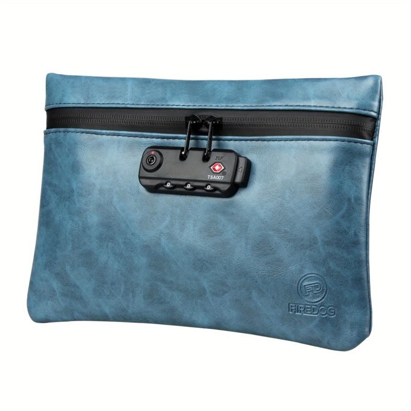 Smell Proof Leather Tobacco Pouch Lock Carbon Lined Container Bag