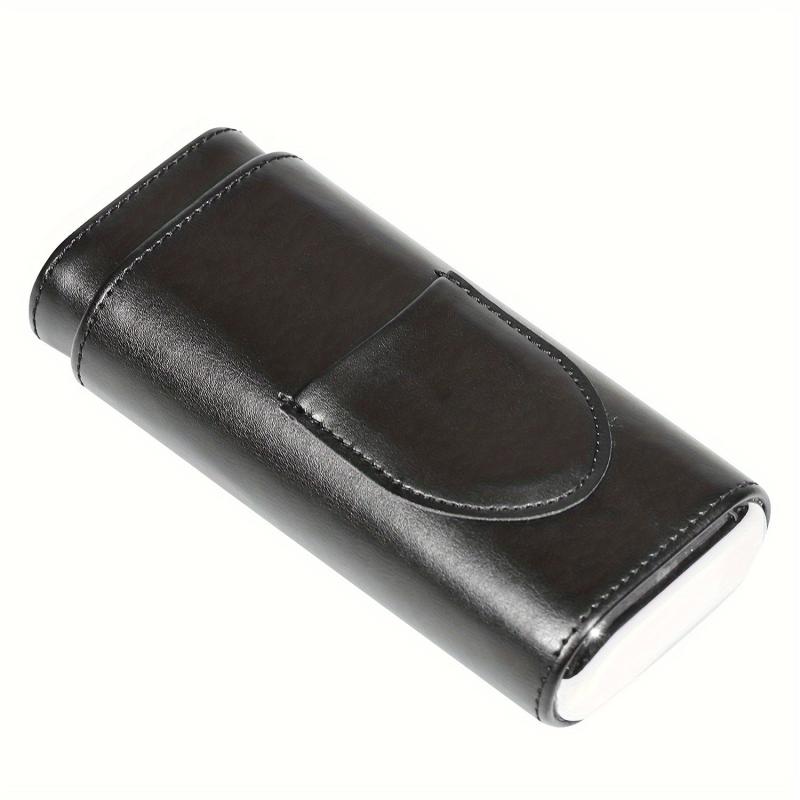 Cedarwood Box PU Leather Holder for 3 Finger Storage