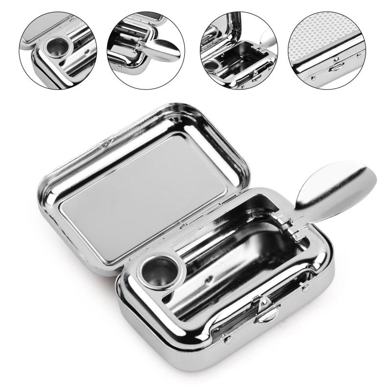 Pocket Ashtray Portable Mini Ashtray with Lid Metal for Outdoor Indoor Travel