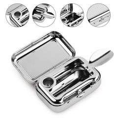Pocket Ashtray Portable Mini Ashtray with Lid Metal for Outdoor Indoor Travel