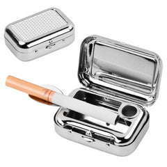 Pocket Ashtray Portable Mini Ashtray with Lid Metal for Outdoor Indoor Travel