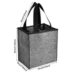 Felt Wine Tote Bag For 6 Bottles - Reusable Wine Bottle Carrier