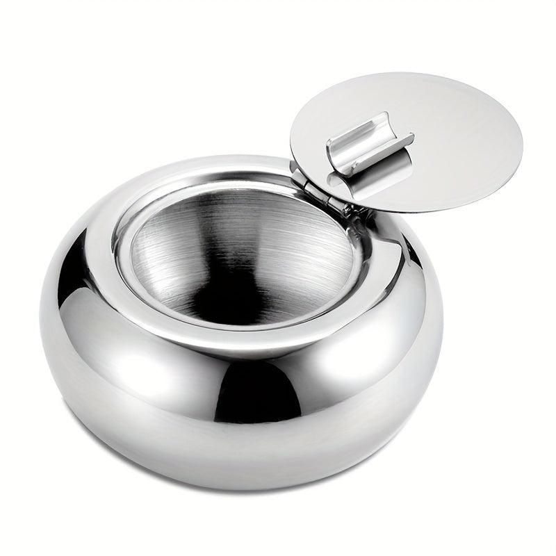 Stainless Steel Circular Ashtray Decorative Ashtray for Home Hotel Bar Office
