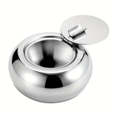 Stainless Steel Circular Ashtray Decorative Ashtray for Home Hotel Bar Office