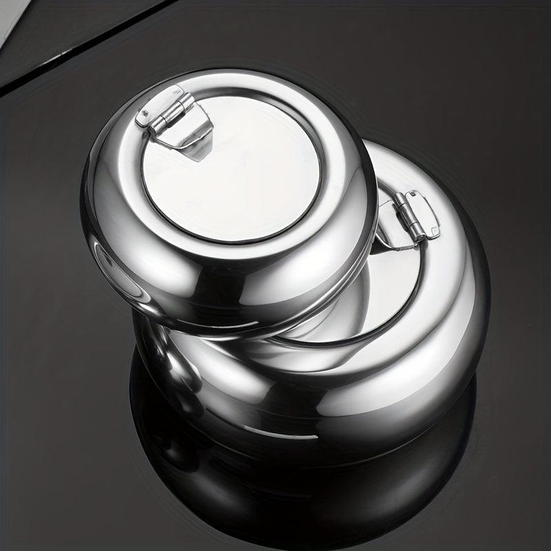 Stainless Steel Circular Ashtray Decorative Ashtray for Home Hotel Bar Office
