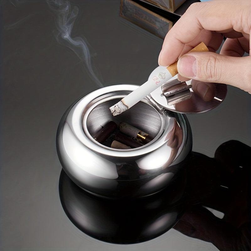 Stainless Steel Circular Ashtray Decorative Ashtray for Home Hotel Bar Office