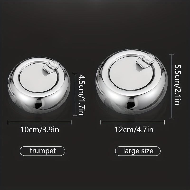 Stainless Steel Circular Ashtray Decorative Ashtray for Home Hotel Bar Office