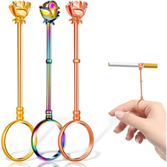 Rose Cigarette Ring Metal Pipe Holder