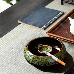 Chinese Style Ceramic Ashtray with Lid