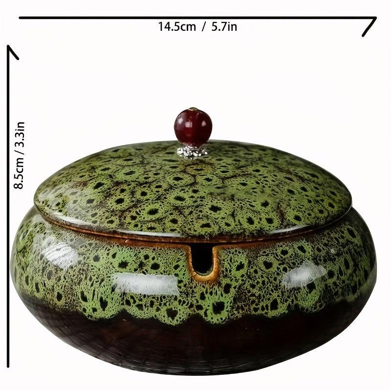 Chinese Style Ceramic Ashtray with Lid