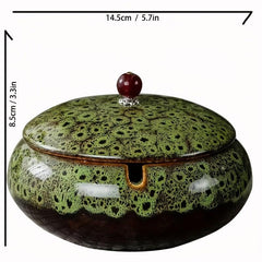 Chinese Style Ceramic Ashtray with Lid