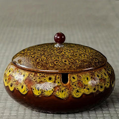 Chinese Style Ceramic Ashtray with Lid